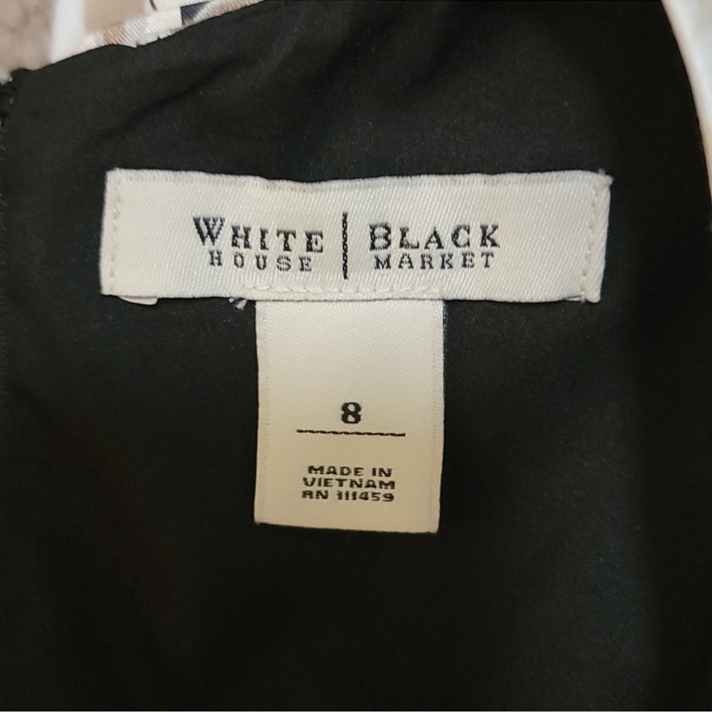 WHBM | Black Tan Cream Floral Print Dress - Picture 4 of 4